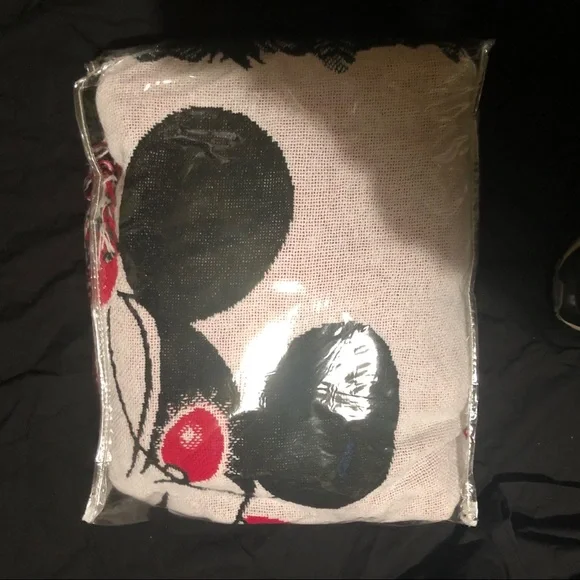 Mickey Mouse Christmas Holiday Lights Vintage Fringe Blanket New HOST PICK Xmas